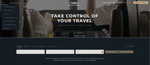 FlightpathAir.com displayed Fly drop down menu, for individuals and businesses looking to charter a private aircraft.
